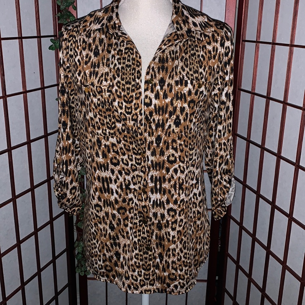 Leopard Button Up Blouse